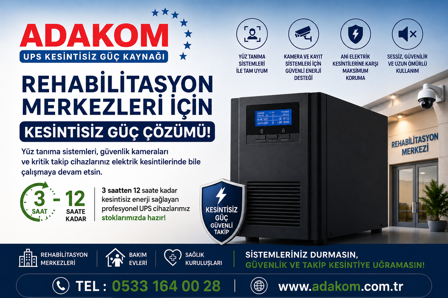 Rehabilitasyon Merkezi İçin UPS Güç Ünitesi